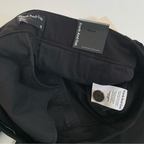 NWT Frank & Oak The Jane Straight Fit High Rise Pant in Black 6 - Picture 8 of 12